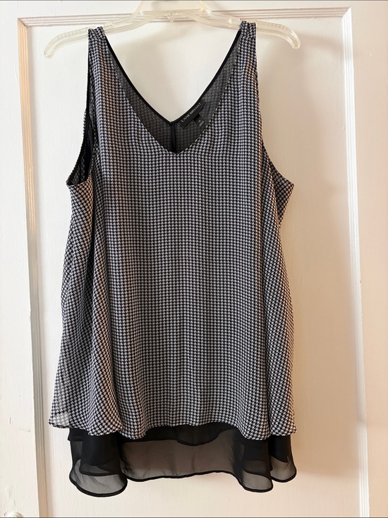 Lane Bryant Tops - Lane Bryant Black and White V-Neck Layered Tank Top